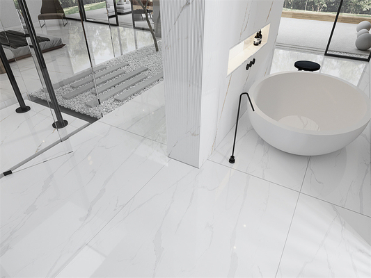 Αγορά Λευκό 1420x2700mm Carrara γυαλιστερές συνθετικές πλάκες πέτρας για το μπάνιο σε απευθείας σύνδεση κατασκευή