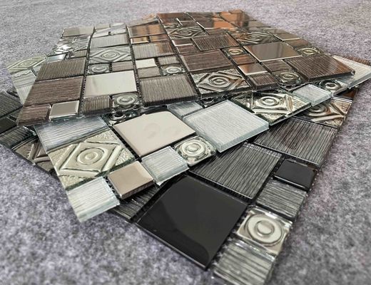 Αγορά Γυαλισμένο φύλλο αλουμινίου 30X30cm διακοσμητικό μωσαϊκών σαφές κρύσταλλο 1.36kgs μιγμάτων μετάλλων κεραμιδιών τετραγωνικό σε απευθείας σύνδεση κατασκευή