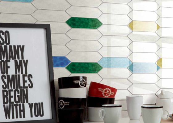 Αγορά Γυαλιστερά 3D κεραμικά πλακίδια τοίχου Inkjet 75x300mm Μοντέρνος σχεδιασμός σε απευθείας σύνδεση κατασκευή