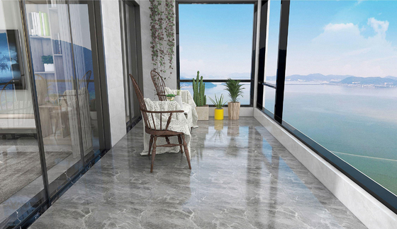 Κεραμικό Ρουστίκ Πλακάκι με Όψη Γκρι Μάρμαρου 400x400mm Εσωτερικού Χώρου για Τοίχο και Δάπεδο