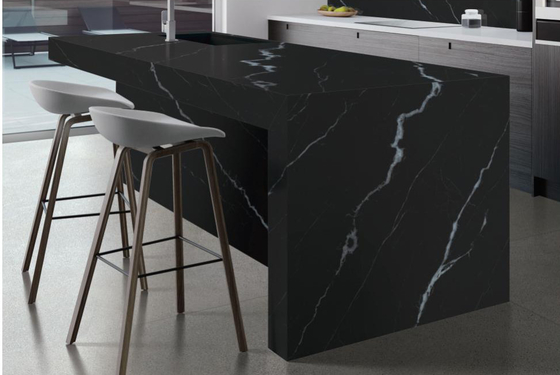 Φανταστική μαύρη σιντερωμένη πέτρα 800x2600x12mm Ματ επιφάνεια