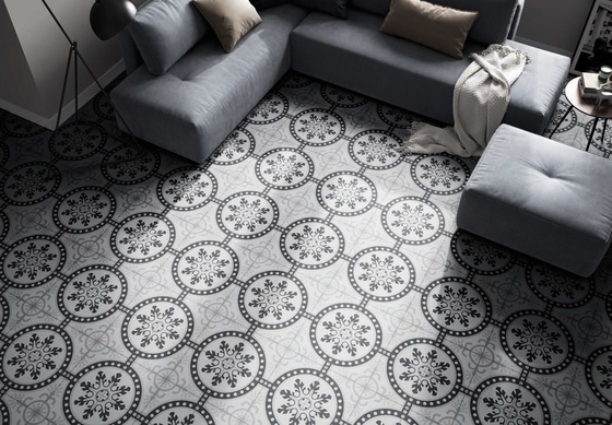 Αντιβακτηριακά πλακάκια δαπέδου 250x250mm για το μπάνιο και γκρι κεραμικά χωρικά πλακάκια για το καθιστικό