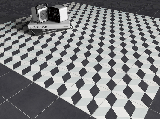 20x20cm Μαύρο γκρι κεραμικό χωριόπετρα για εσωτερικό πάτωμα