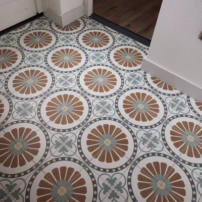 Καφέ μπλε κεραμικά πλακάκια 20x20cm για το πάτωμα της κουζίνας