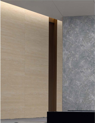 Ελαφρώς κίτρινο Τραυρτινί Φινίρισμα 60x120cm Εξωτερικό Ματ Αρχαίο Κεραμικό Τείχος Κεραμίου Για Κτίριο