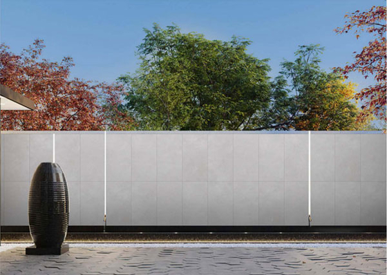 Ανθεκτικότητα σε γρατζουνιές 600x1200mm Τσιμέντο Ελαφρύ γκρι εξωτερικό τείχος κουρτίνας παχύ κεραμίδιο για εμπορικό κέντρο