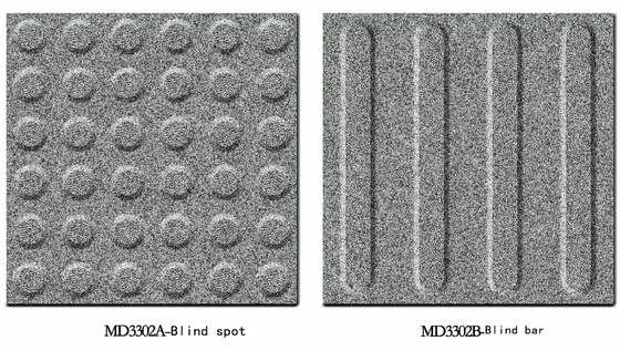 Σκοτεινή λωρίδα και τυφλό σημείο 600x600x12mm Πλήρες σώμα Γκρίζα Αντιαλίσθητα τυφλά πλακάκια για μονοπάτια και πλακάκια για πάτωμα