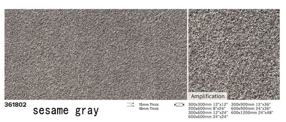 Ανθεκτικό μαύρο 1200x600x15mm Φλεγόμενη επιφάνεια εξωτερικού δαπέδου πλακόστρωμα για αυλή