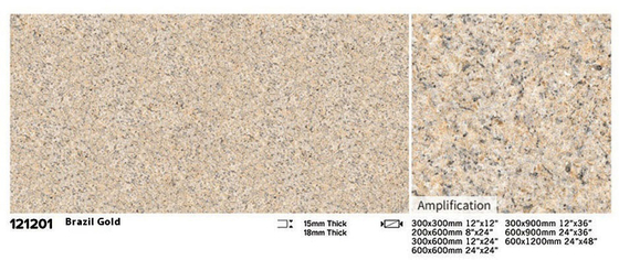 Ανθεκτικό στη φθορά 600x600x15mm Φωτιάς Κίτρινο Κίτρινο Εξωτερικό Κεραμίδιο Γεωπόλτης Για Πύργο