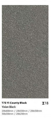 Μαύρο 300x600x18mm εξωτερικό πάτωμα πλακάκια πορσελάνης για αυλή