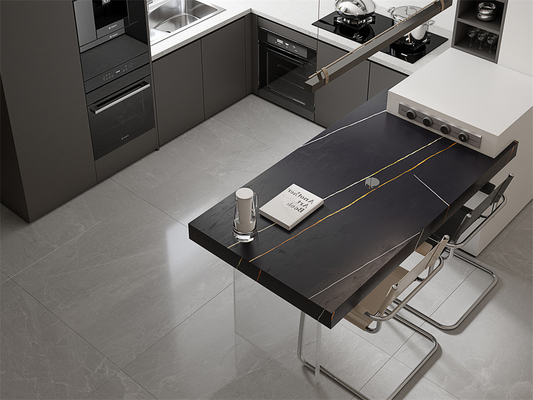 Μαύρες ματ συνθετικές πλάκες πέτρας 1420x2700mm για τοίχους μπάνιου