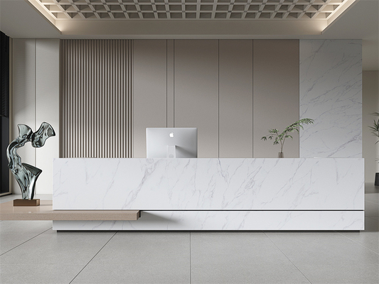 Σύγχρονη λευκή 1420x2700mm εσωτερικό πάτωμα συνθετικές πέτρινες πλάκες για κτίριο και υπνοδωμάτιο