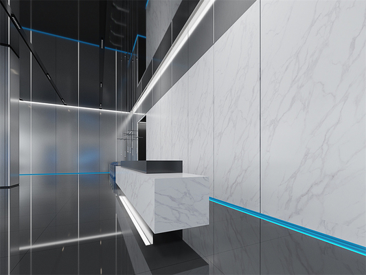 Λευκό Ματ εσωτερικό πάτωμα 1420x2700mm Carrara Sintered πέτρα για το γραφείο
