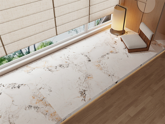 Γυαλισμένη Κίτρινη Πλάκα Πυροσυσσωματωμένου Λίθου 1600x3200mm Εσωτερικού Χώρου Δαπέδου