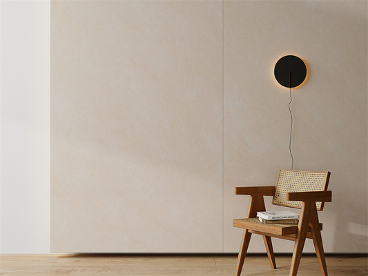 Μπεζ 160x320cm γυαλιστερή συσσωματωμένη πέτρινη πλάκα για το καθιστικό αντοχή στην φθορά