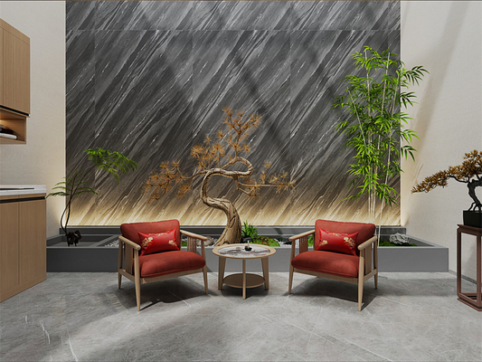 Γκρι 1600x3200mm Περιβαλλοντικά φιλικό τοίχο Matt Sintered Stone Slab για εμπορικό κέντρο