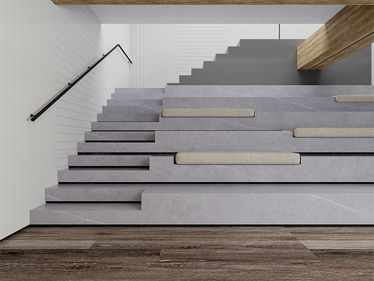 1600x3200mm Ματ Γκρέι ανθεκτικός συνθετικός πέτρινος πλάκας για τραπεζαρία