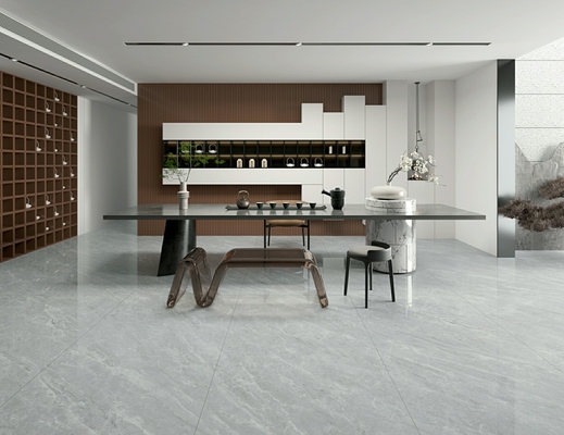 Πλακάκι Πορσελάνης Γυαλισμένο 900x1800mm Γκρι Αντιολισθητικό Εσωτερικού Χώρου