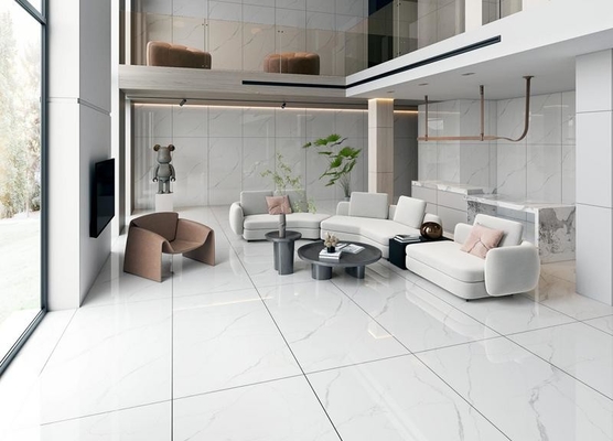 900x1800x9mm Carrara λευκό εσωτερικό πάτωμα και τοίχος γυαλισμένα γυαλισμένα πλακάκια πορσελάνης για καθιστικό και κουζίνα