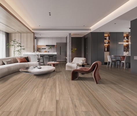 Καμία αποτύπωση 250x1500mm ξύλινες πορσελάνιες λωρίδες και καφέ πλακάκια για το καθιστικό