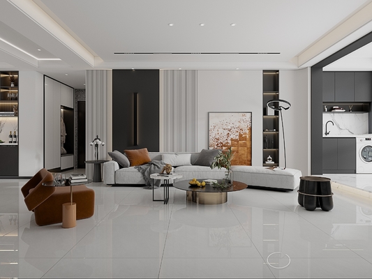 Γκρι 800x800mm Γυαλισμένα Πλακάκια Πορσελάνης για Σαλόνι