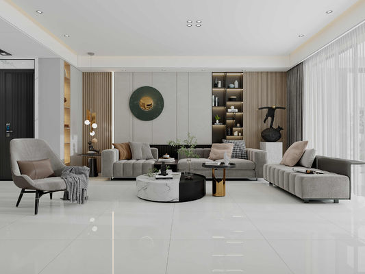 Ανοιχτό Γκρι 800x800mm Γυαλισμένα Πλακάκια Δαπέδου Πορσελάνης