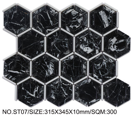 Ανθεκτικό στις γρατζουνιές μαύρο 315x345mm Μωσαϊκό πισίνας για μπαλκόνι