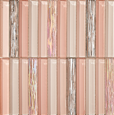 Αντιολισθητικά και Ανθεκτικά Μωσαϊκά Τοίχου Εσωτερικού Χώρου 300x300mm Ανοιχτό Ροζ για Ξενοδοχείο και Μπαλκόνι