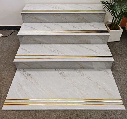 Μαρμάρινο 470x1200mm Golden Bullnose πλήρες σετ γυαλισμένες κεραμικές σκάλες για ξενοδοχεία
