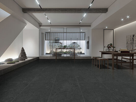 Stunning Black 600x1200mm Matt With Mould Surface Porcelain Tiles For Apartment And Building