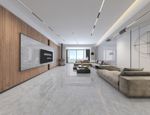 ISO9001 1152SQM γυάλισε τα βερνικωμένα κεραμίδια, κεραμίδι πατωμάτων πορσελάνης 80x80cm γκρίζο μαρμάρινο