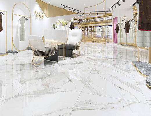 Πλακάκια δαπέδου πορσελάνης Calacatta White Marble 800x800mm Gold Lines