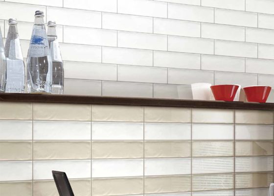 Μοντέρνο 3D κεραμικό πλακάκι τοίχου Inkjet Glossy 75x300mm Ανθεκτικό σε οξέα