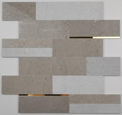 κεραμίδι ο φυσικός Stone τοίχων μωσαϊκών πάχους 4mm με το ντεκόρ μετάλλων